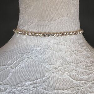 Elegant Gold and Silver Crystal Choker Necklace